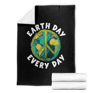 Earth Day Everyday Throw Blanket Peace Sign Nature Lover TS14 Black Print Your Wear