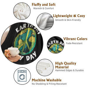 Earth Day Everyday Throw Blanket Peace Sign Nature Lover TS14 Print Your Wear