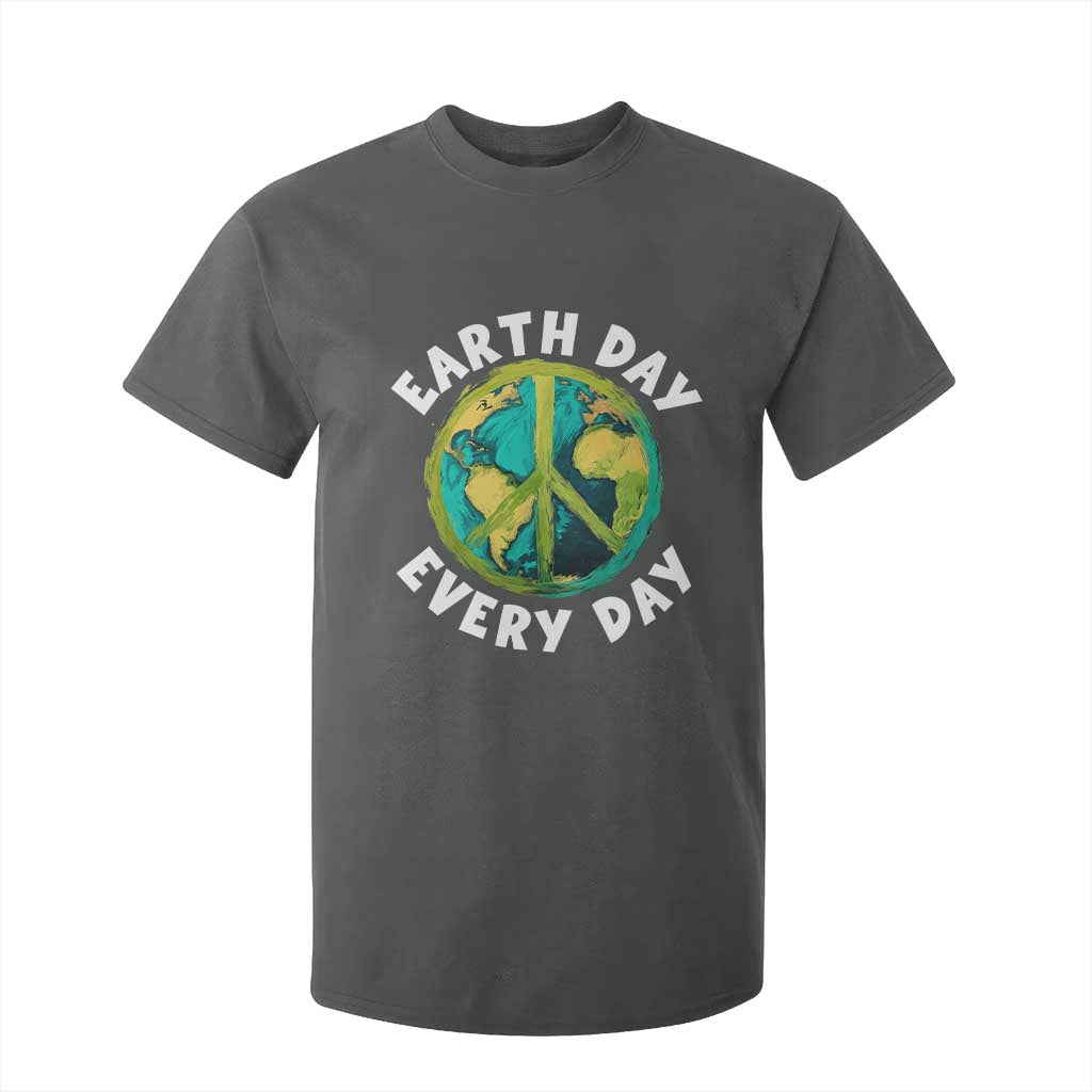 Earth Day Everyday T Shirt For Kid Peace Sign Nature Lover TS14 Dark Heather Print Your Wear