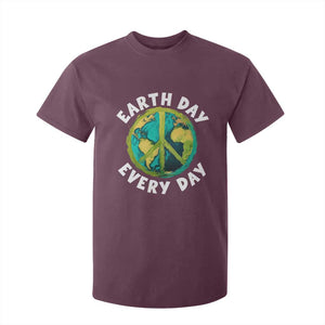 Earth Day Everyday T Shirt For Kid Peace Sign Nature Lover TS14 Maroon Print Your Wear