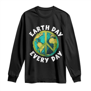 Earth Day Everyday Long Sleeve Shirt Peace Sign Nature Lover TS14 Black Print Your Wear