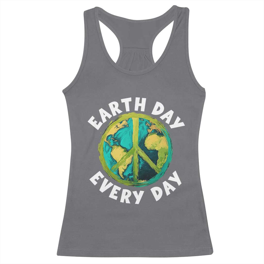 Earth Day Everyday Racerback Tank Top Peace Sign Nature Lover TS14 Charcoal Print Your Wear