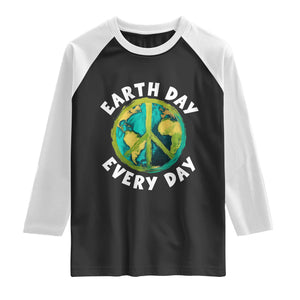 Earth Day Everyday Raglan Shirt Peace Sign Nature Lover TS14 Black White Print Your Wear