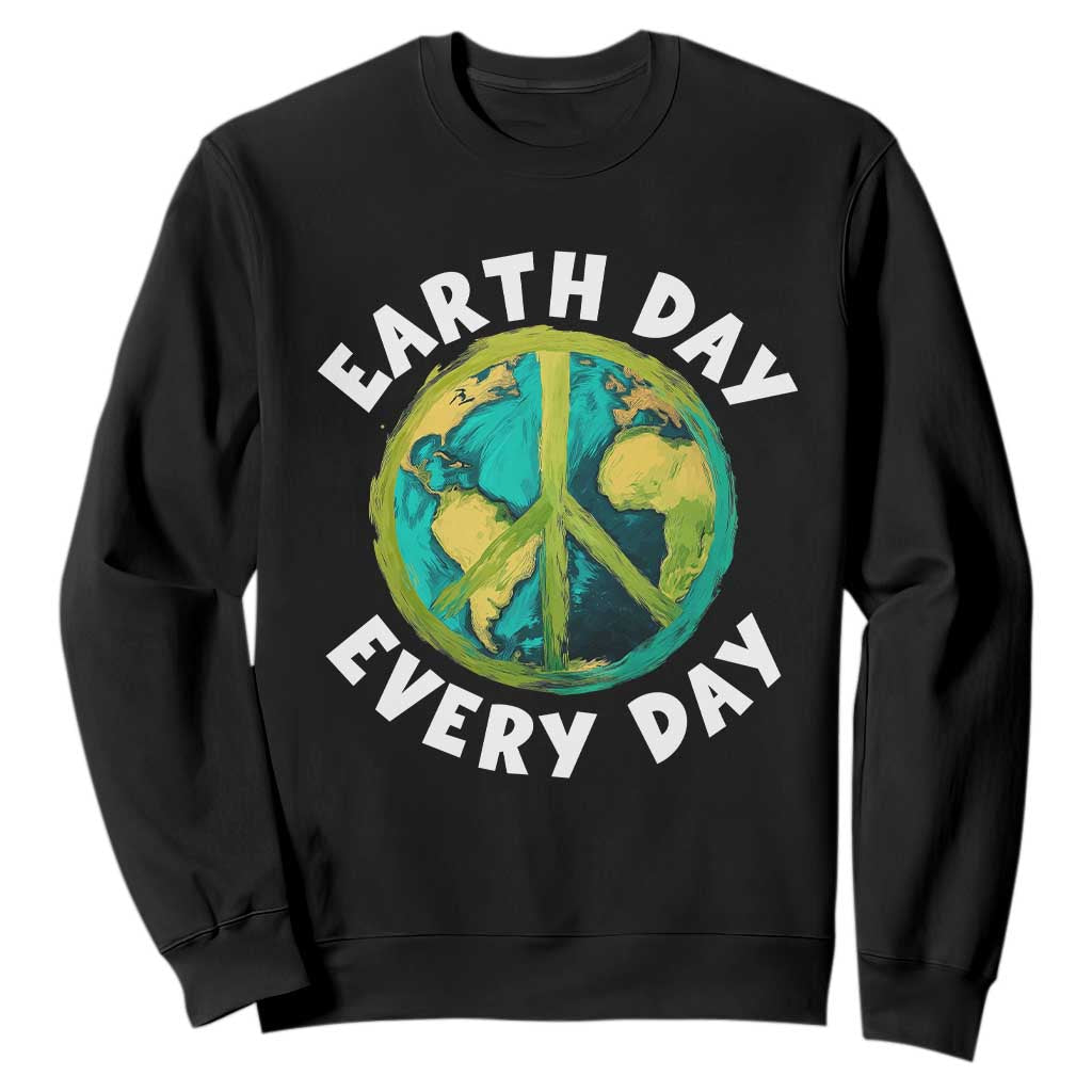 Earth Day Everyday Sweatshirt Peace Sign Nature Lover TS14 Black Print Your Wear