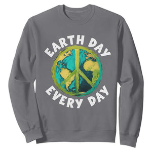 Earth Day Everyday Sweatshirt Peace Sign Nature Lover TS14 Charcoal Print Your Wear