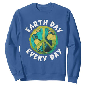 Earth Day Everyday Sweatshirt Peace Sign Nature Lover TS14 Royal Blue Print Your Wear