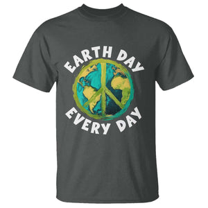 Earth Day Everyday T Shirt Peace Sign Nature Lover TS14 Dark Heather Print Your Wear