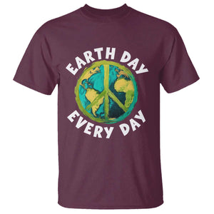Earth Day Everyday T Shirt Peace Sign Nature Lover TS14 Maroon Print Your Wear