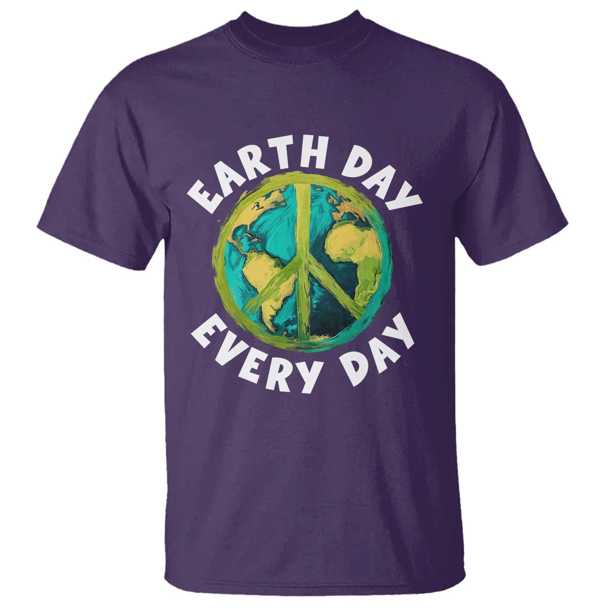 Earth Day Everyday T Shirt Peace Sign Nature Lover TS14 Purple Print Your Wear
