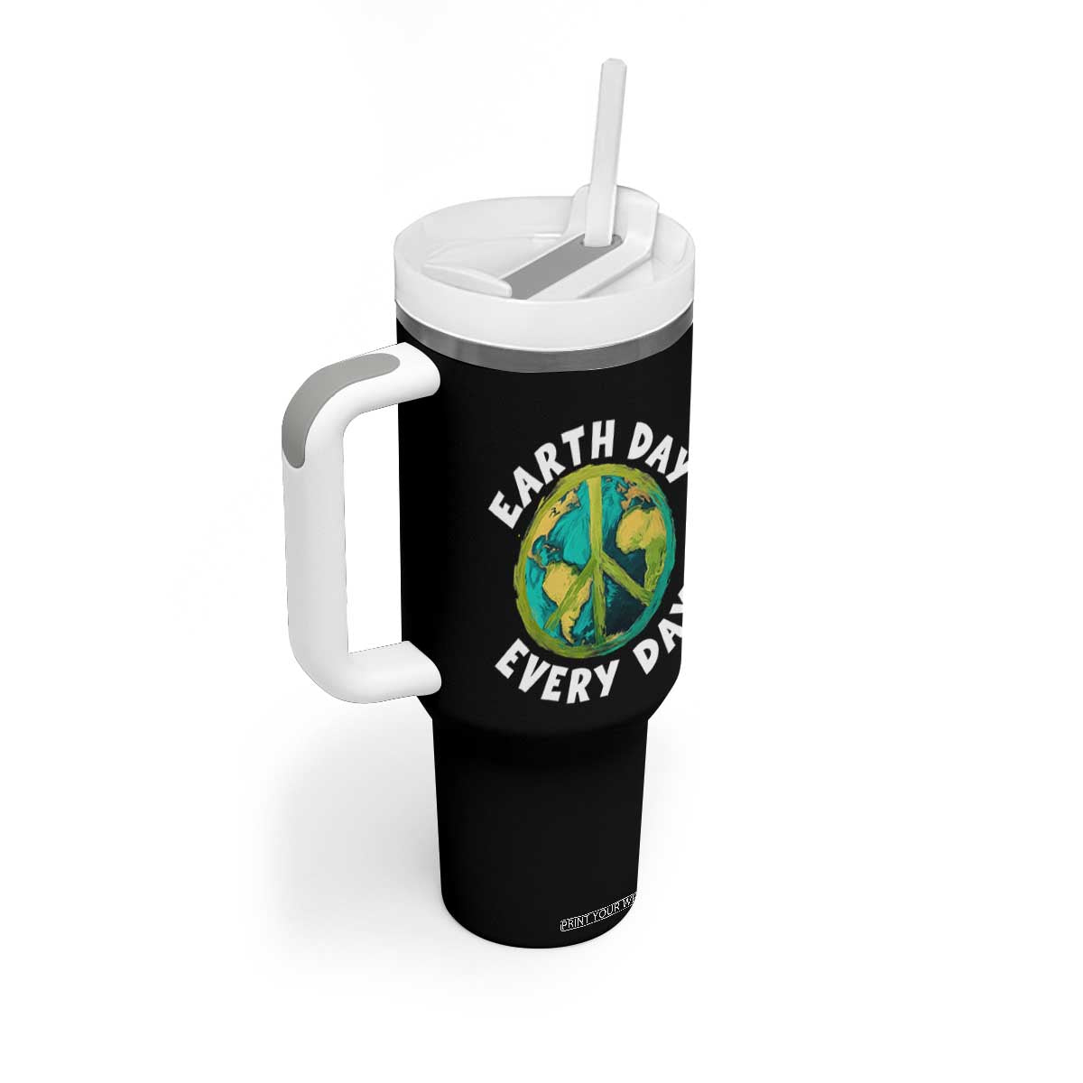 Earth Day Everyday Tumbler With Handle Peace Sign Nature Lover TS14 Print Your Wear