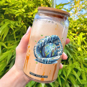 Earth Day Glass Can Funny Baseball Ice Cream Drip Glove Eco Friendly TS14 Black Print Your Wear