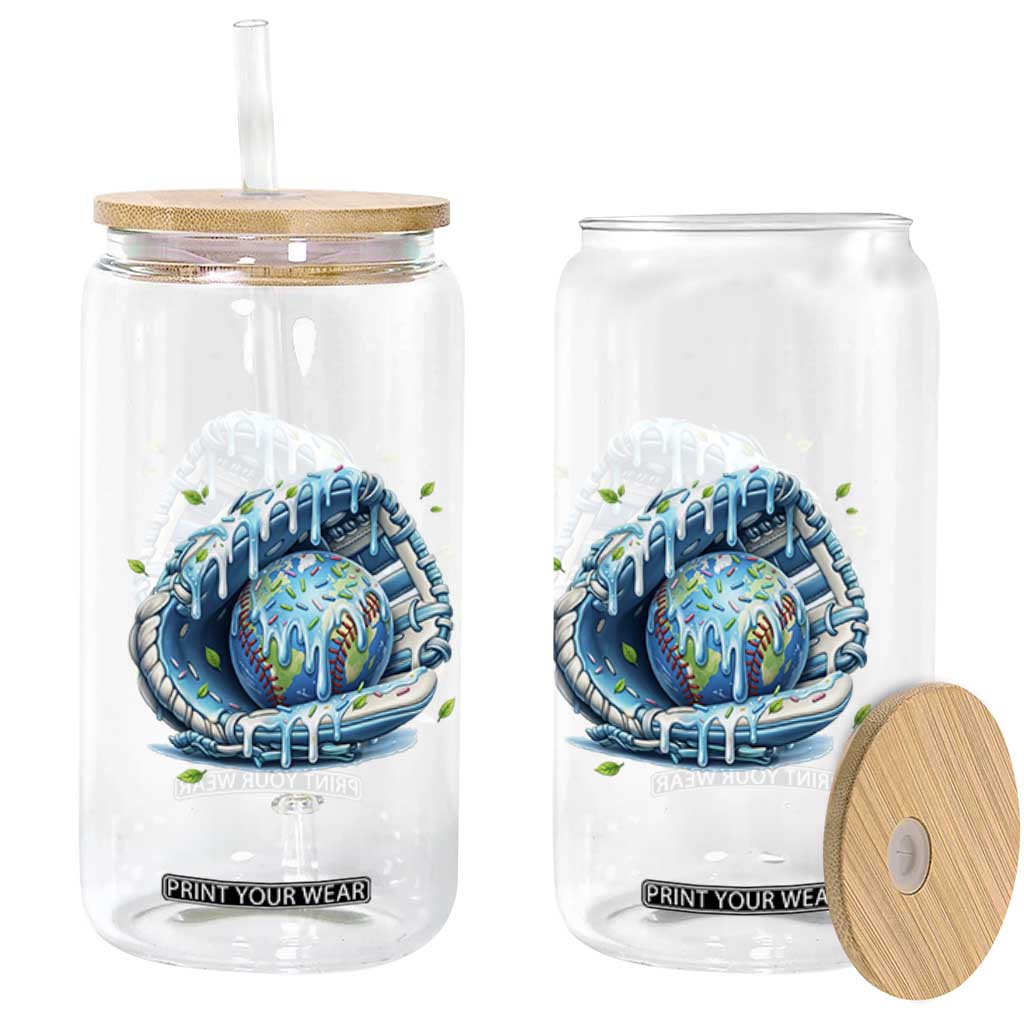 Earth Day Glass Can Funny Baseball Ice Cream Drip Glove Eco Friendly TS14 Print Your Wear