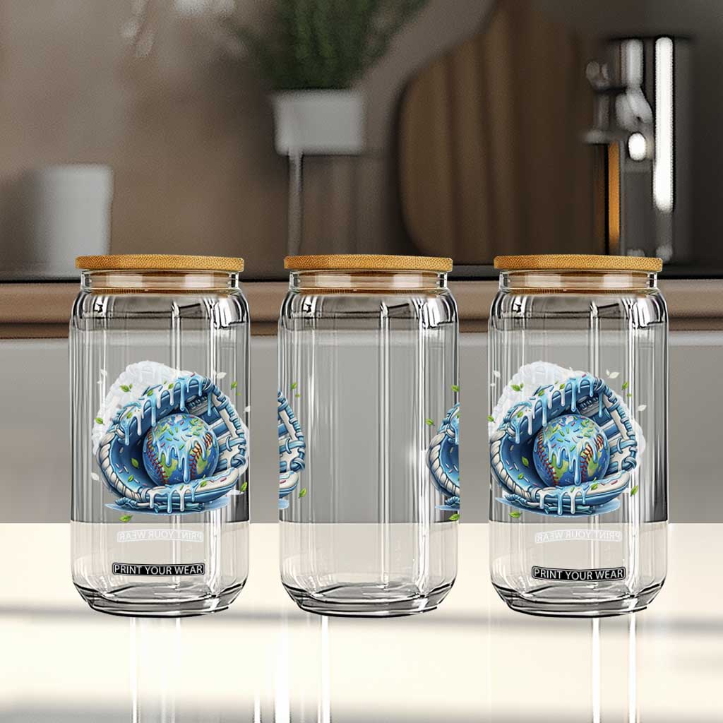 Earth Day Glass Can Funny Baseball Ice Cream Drip Glove Eco Friendly TS14 Print Your Wear