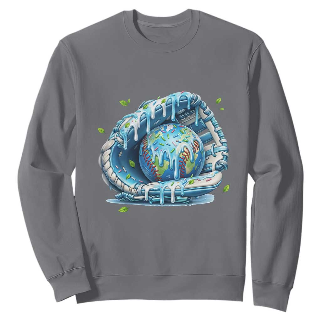 Earth Day Sweatshirt Funny Baseball Ice Cream Drip Glove Eco Friendly TS14 Charcoal Print Your Wear