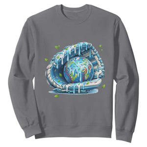 Earth Day Sweatshirt Funny Baseball Ice Cream Drip Glove Eco Friendly TS14 Charcoal Print Your Wear