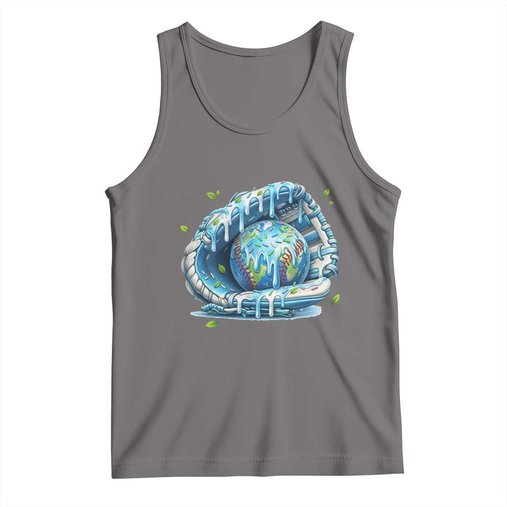 Earth Day Tank Top Funny Baseball Ice Cream Drip Glove Eco Friendly TS14 Deep Heather Print Your Wear
