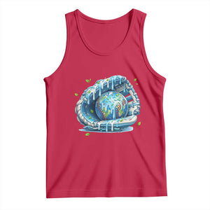 Earth Day Tank Top Funny Baseball Ice Cream Drip Glove Eco Friendly TS14 Red Print Your Wear
