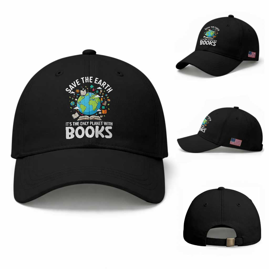 Save the Earth Baseball Cap It's the Only Planet with Books TS14 Baseball Cap Universal Fit Black Print Your Wear