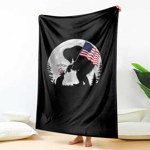 Bigfoot Boop Cat Moon Throw Blanket Funny Sasquatch Meme 4th of July TS14 Print Your Wear