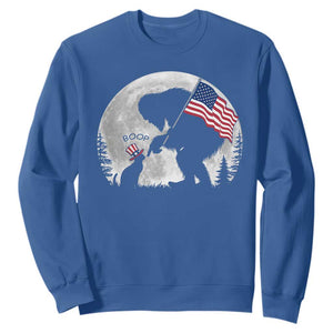 Bigfoot Boop Cat Moon Sweatshirt Funny Sasquatch Meme 4th of July TS14 Royal Blue Print Your Wear