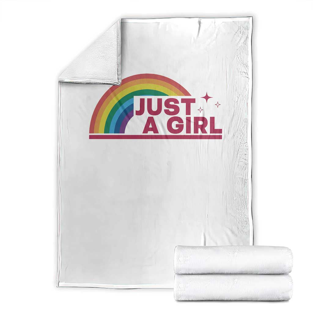 Just A Girl LGBTQ Pride Month Throw Blanket TS14 White Print Your Wear