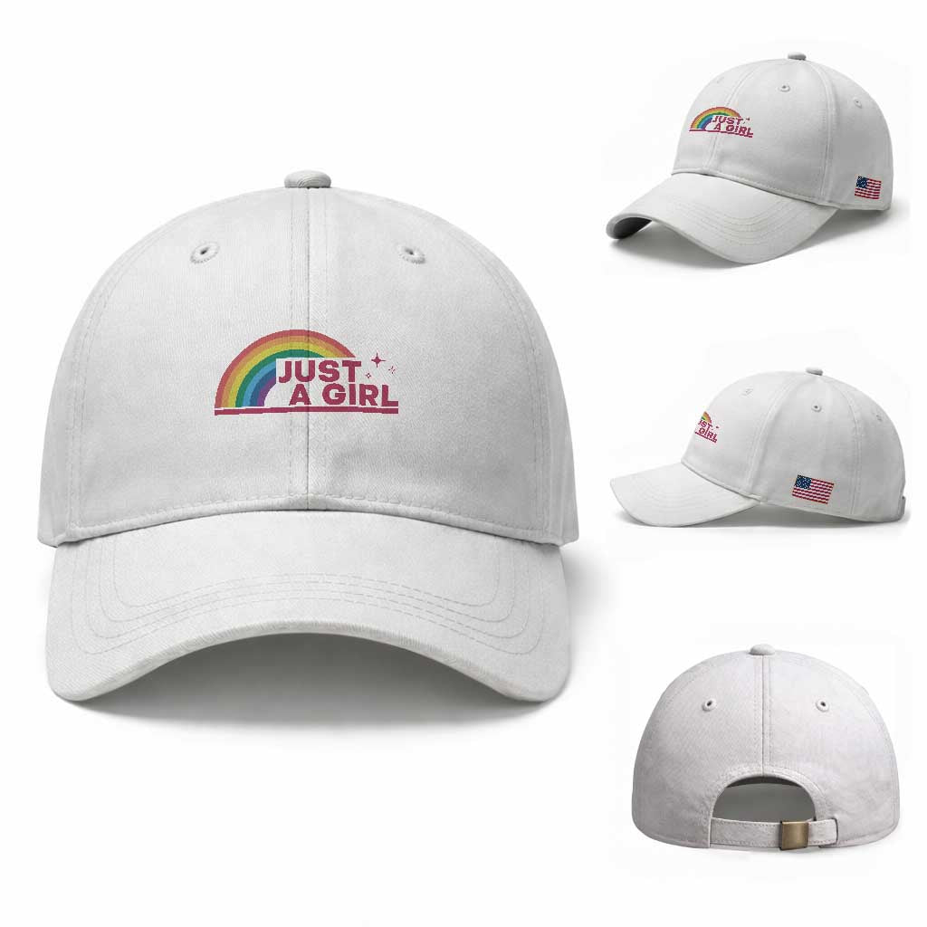 Just A Girl LGBTQ Pride Month Baseball Cap TS14 Baseball Cap Universal Fit White Print Your Wear
