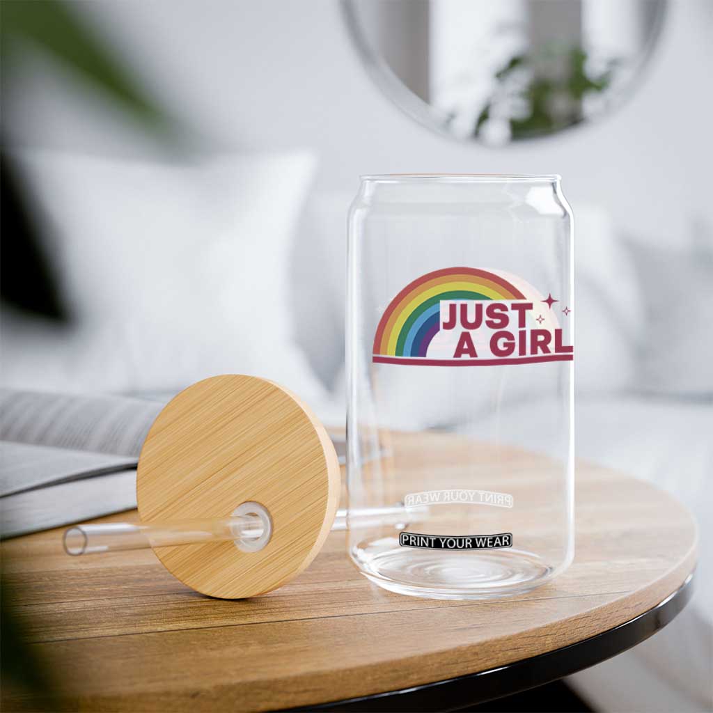 Just A Girl LGBTQ Pride Month Glass Can TS14 Print Your Wear