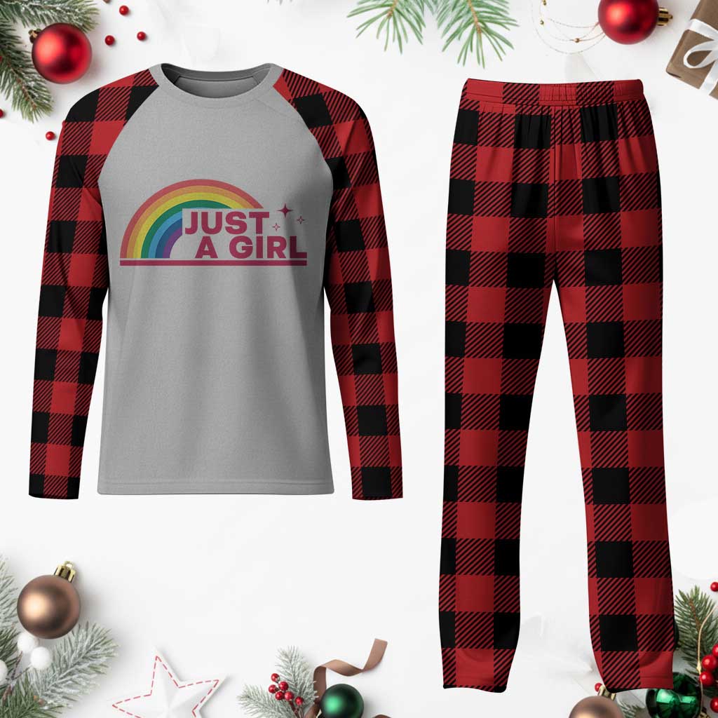 Just A Girl LGBTQ Pride Month Plaid Pajama Set TS14 Buffalo Plaid Print Your Wear