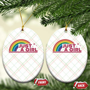 Just A Girl LGBTQ Pride Month Ceramic Ornament TS14 Print Your Wear