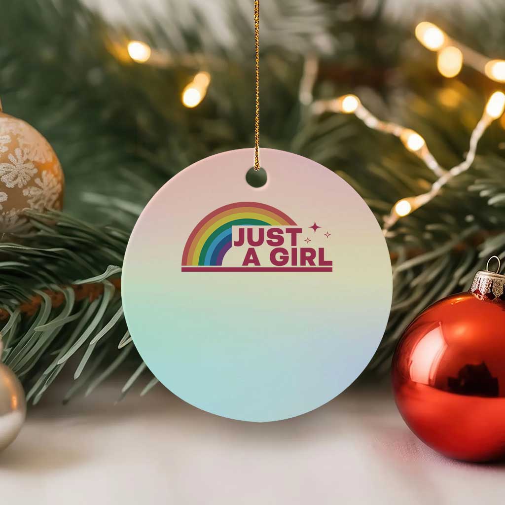 Just A Girl LGBTQ Pride Month Ceramic Ornament TS14 1pc Pastel Print Your Wear