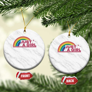 Just A Girl LGBTQ Pride Month Ceramic Ornament TS14 1pc White Marble Print Your Wear