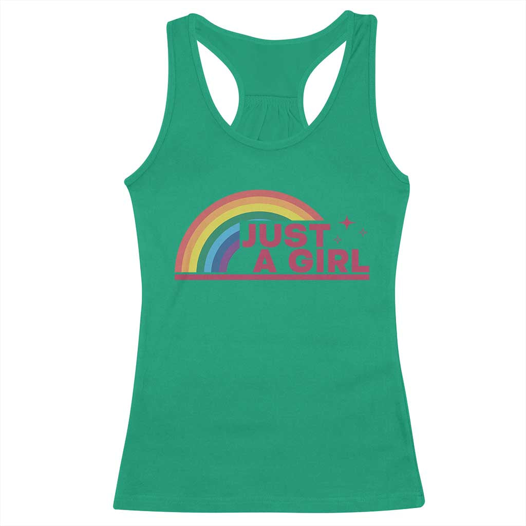 Just A Girl LGBTQ Pride Month Racerback Tank Top TS14 Irish Green Print Your Wear