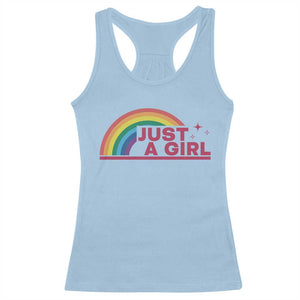 Just A Girl LGBTQ Pride Month Racerback Tank Top TS14 Light Blue Print Your Wear