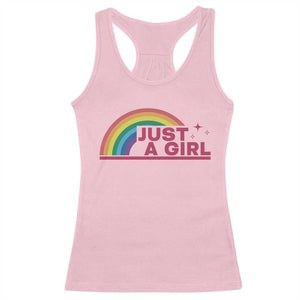 Just A Girl LGBTQ Pride Month Racerback Tank Top TS14 Light Pink Print Your Wear