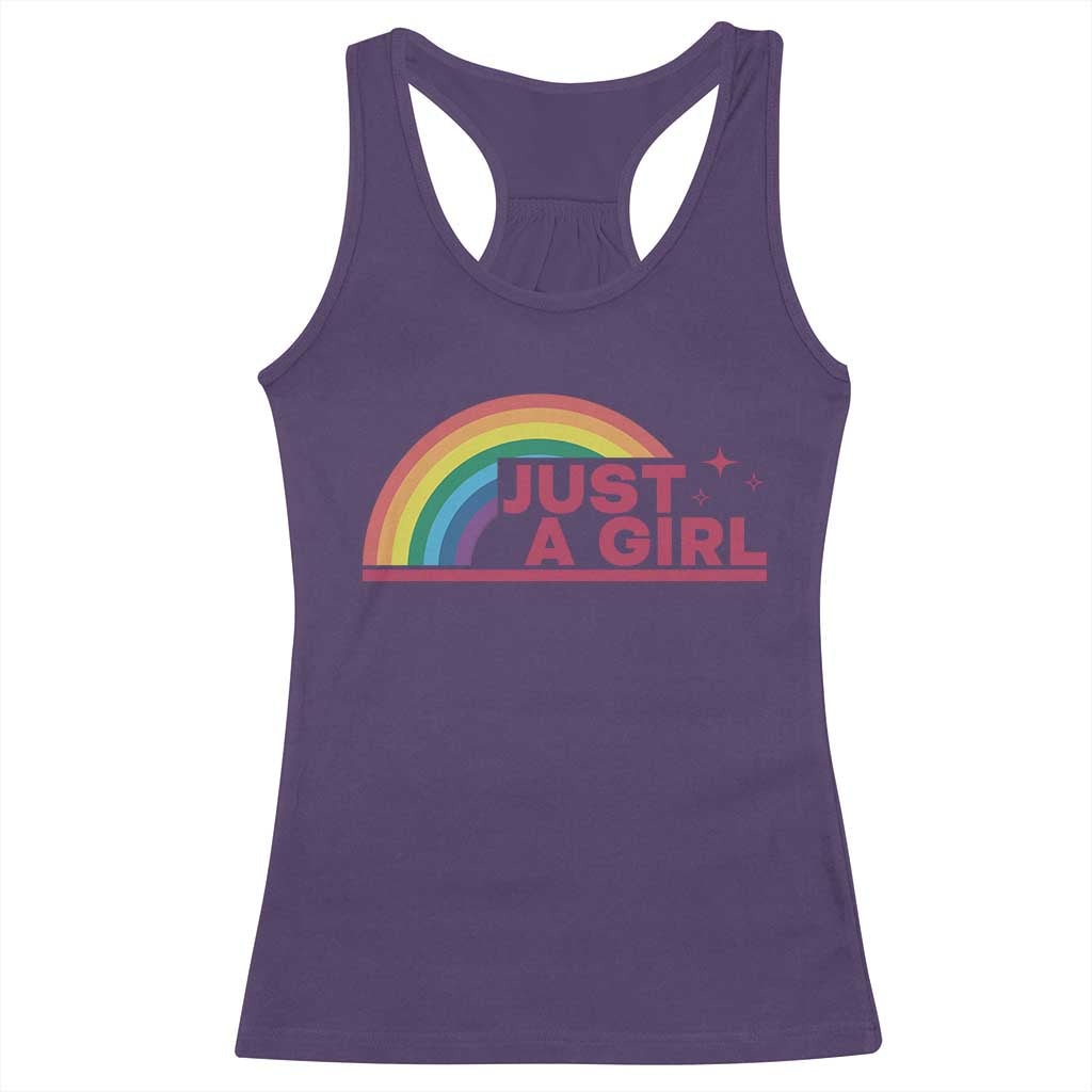 Just A Girl LGBTQ Pride Month Racerback Tank Top TS14 Purple Print Your Wear