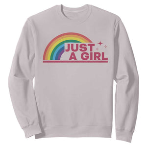 Just A Girl LGBTQ Pride Month Sweatshirt TS14 Ice Gray Print Your Wear