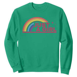Just A Girl LGBTQ Pride Month Sweatshirt TS14 Irish Green Print Your Wear