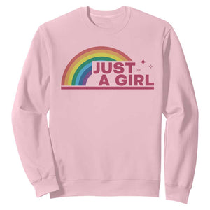 Just A Girl LGBTQ Pride Month Sweatshirt TS14 Light Pink Print Your Wear