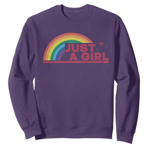 Just A Girl LGBTQ Pride Month Sweatshirt TS14 Purple Print Your Wear