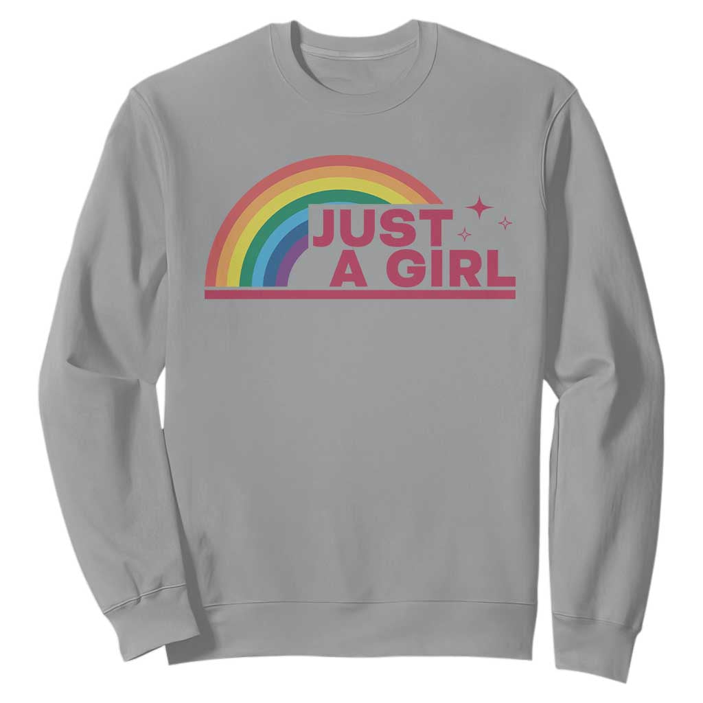 Just A Girl LGBTQ Pride Month Sweatshirt TS14 Sport Gray Print Your Wear