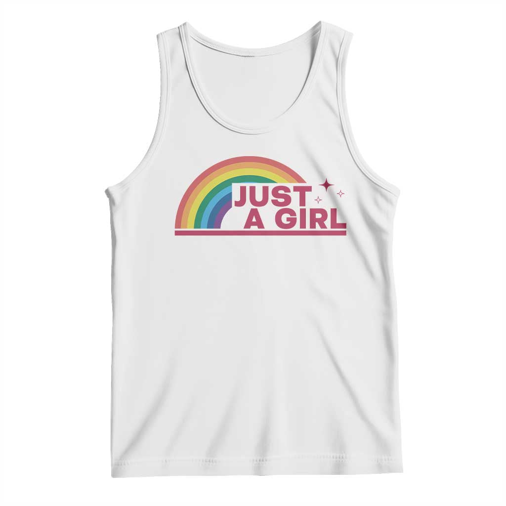 Just A Girl LGBTQ Pride Month Tank Top TS14 White Print Your Wear