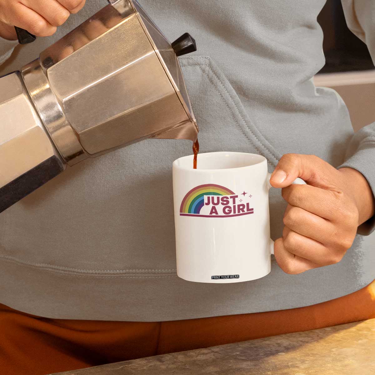 Just A Girl LGBTQ Pride Month Coffee Mug TS14 Print Your Wear