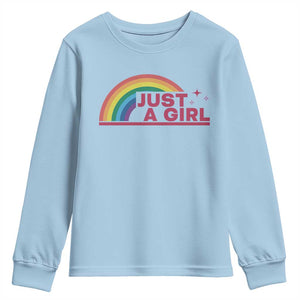Just A Girl LGBTQ Pride Month Youth Sweatshirt TS14 Light Blue Print Your Wear