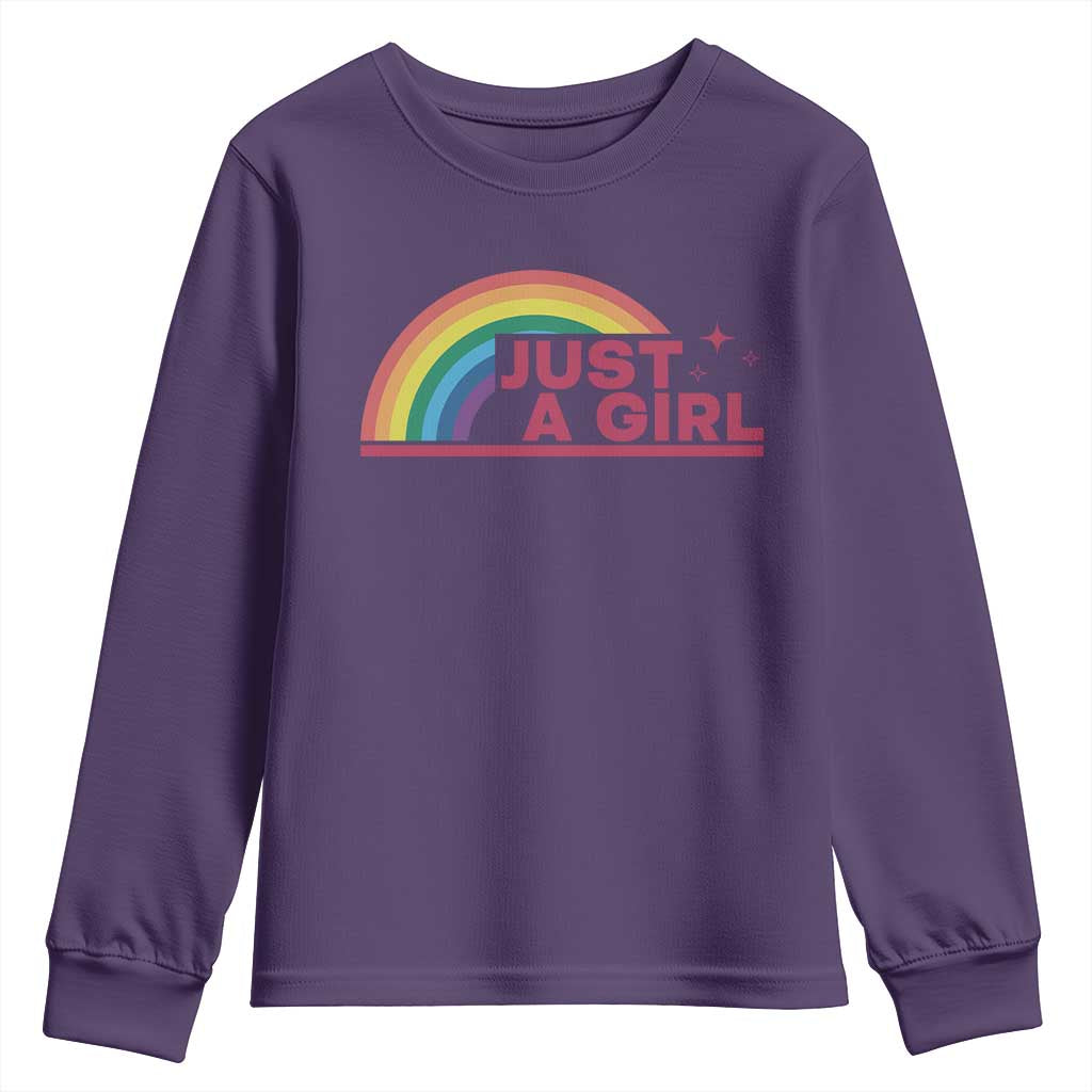 Just A Girl LGBTQ Pride Month Youth Sweatshirt TS14 Purple Print Your Wear