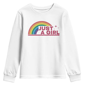 Just A Girl LGBTQ Pride Month Youth Sweatshirt TS14 White Print Your Wear