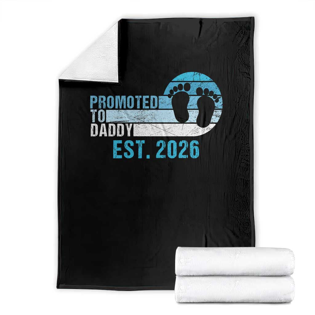 Promoted to Daddy 2026 Throw Blanket Funny Pregnancy Reveal TS14 Black Print Your Wear
