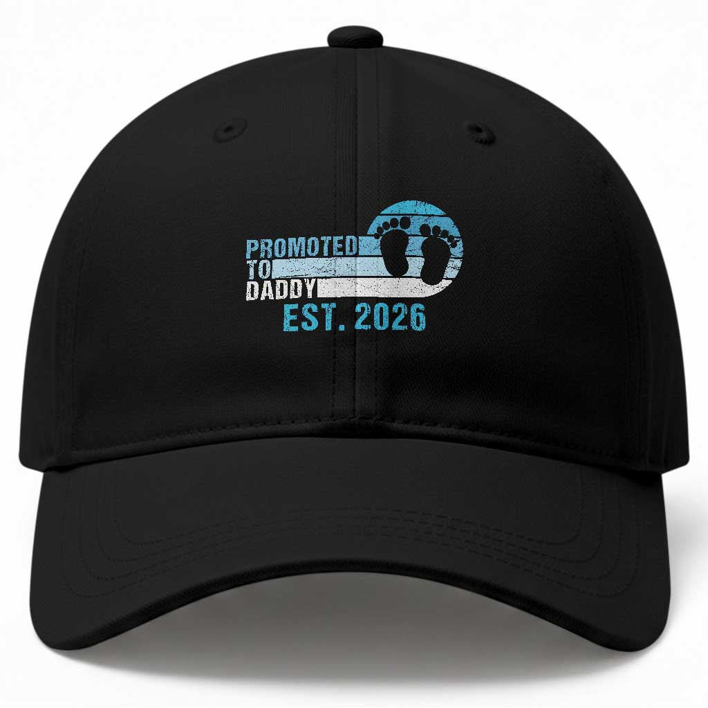 Promoted to Daddy 2026 Baseball Cap Funny Pregnancy Reveal TS14 Print Your Wear