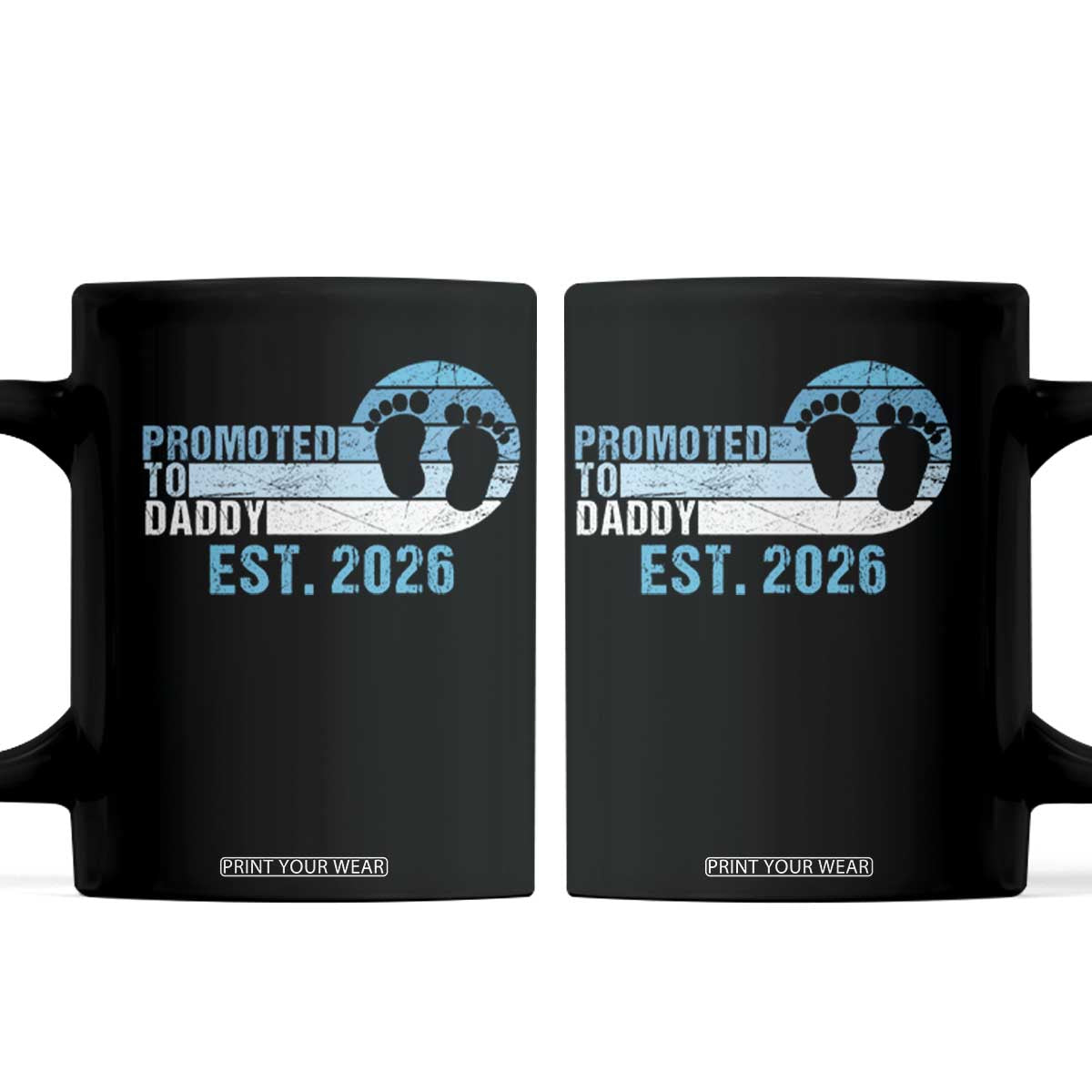 Promoted to Daddy 2026 Coffee Mug Funny Pregnancy Reveal TS14 Black Print Your Wear