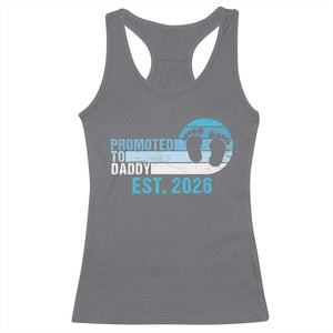 Promoted to Daddy 2026 Racerback Tank Top Funny Pregnancy Reveal TS14 Charcoal Print Your Wear
