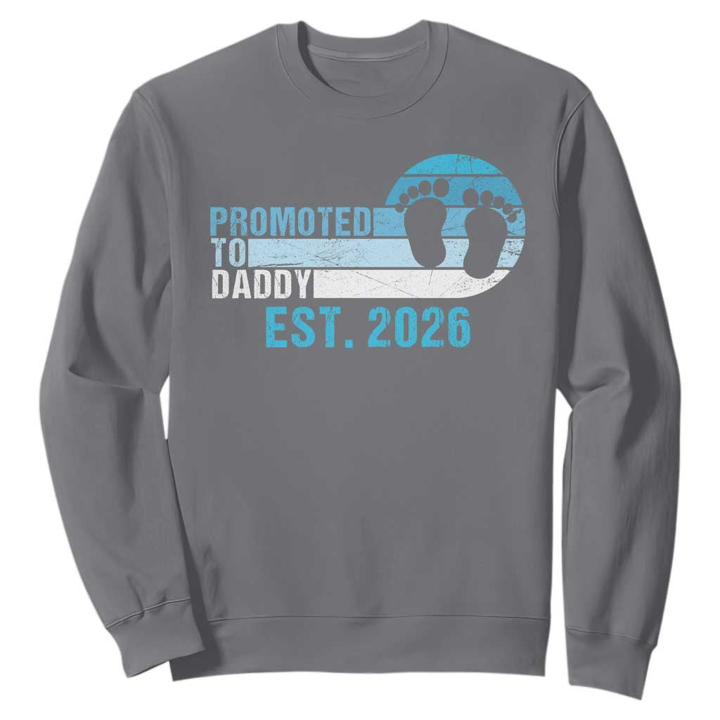 Promoted to Daddy 2026 Sweatshirt Funny Pregnancy Reveal TS14 Charcoal Print Your Wear